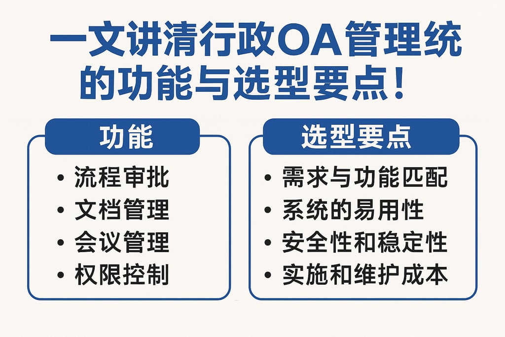 一文讲清行政OA管理系统的功能与选型要点！