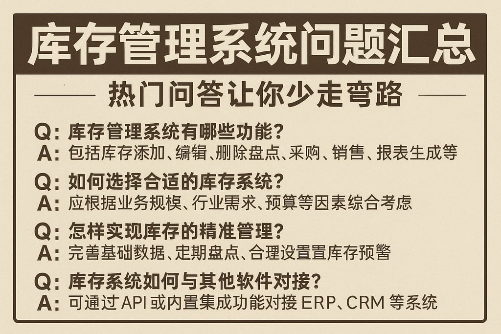 库存管理系统问题汇总，热门问答让你少走弯路