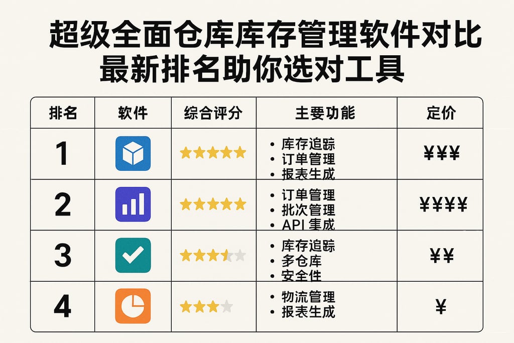 超级全面仓库库存管理软件对比，最新排名助你选对工具