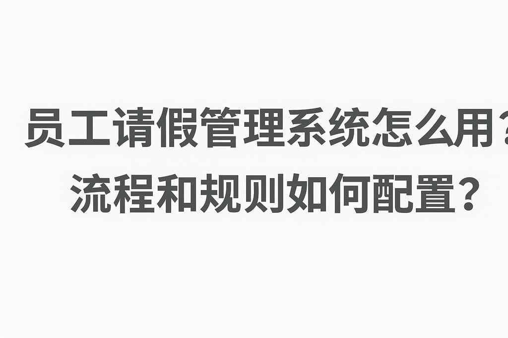 员工请假管理系统怎么用？流程和规则如何配置？