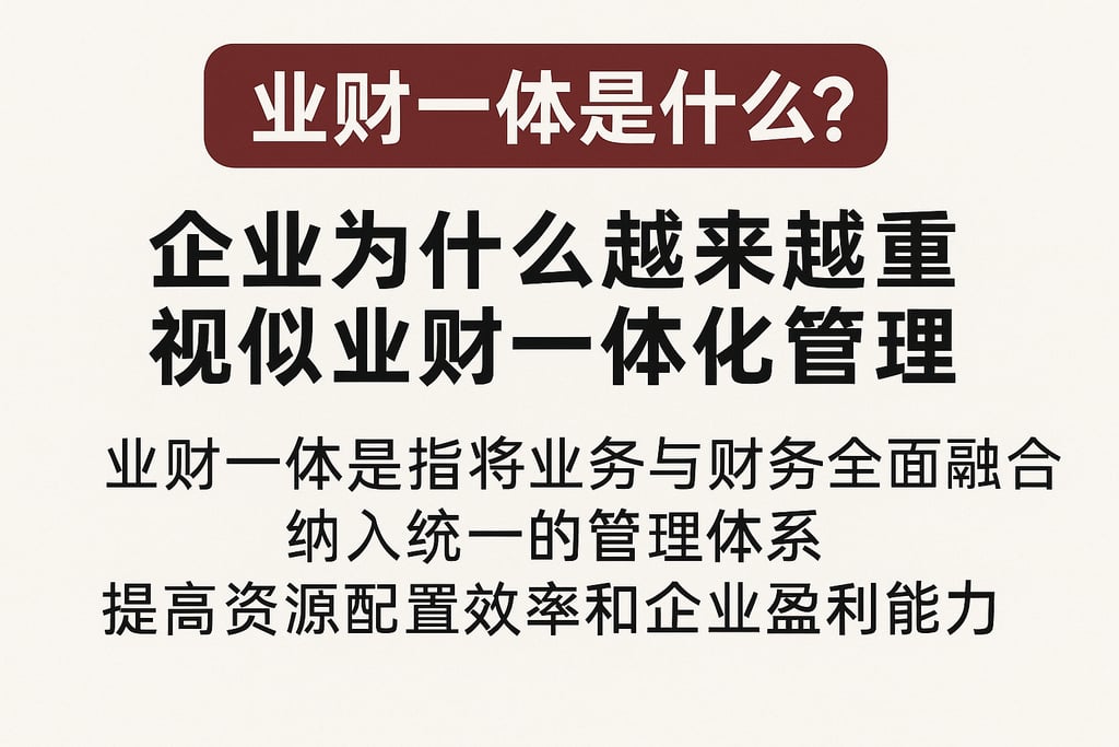 业财一体是什么？企业为什么越来越重视业财一体化管理
