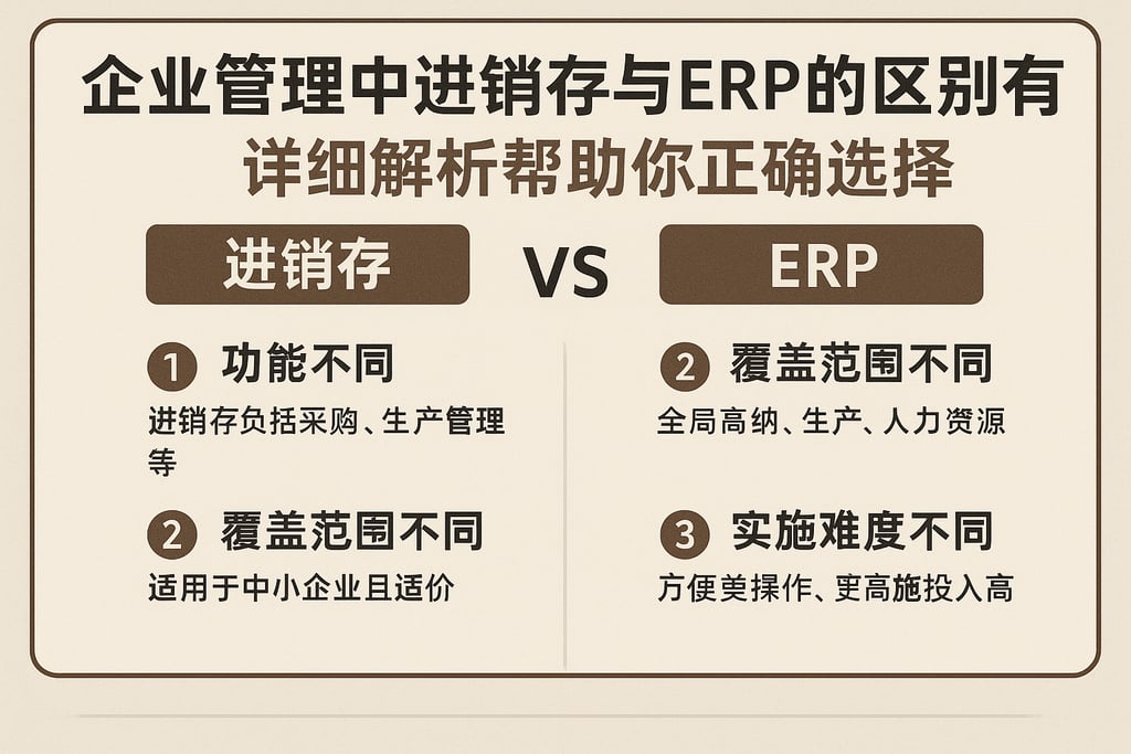 企业管理中进销存与ERP的区别有哪些，详细解析帮助你正确选择