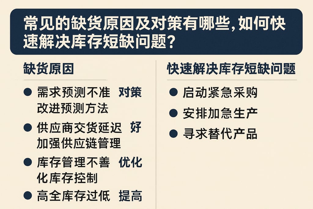 常见的缺货原因及对策有哪些，如何快速解决库存短缺问题？