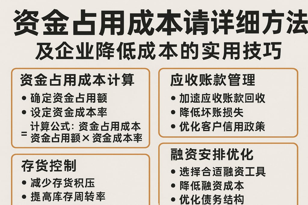 资金占用成本计算详细方法及企业降低成本的实用技巧