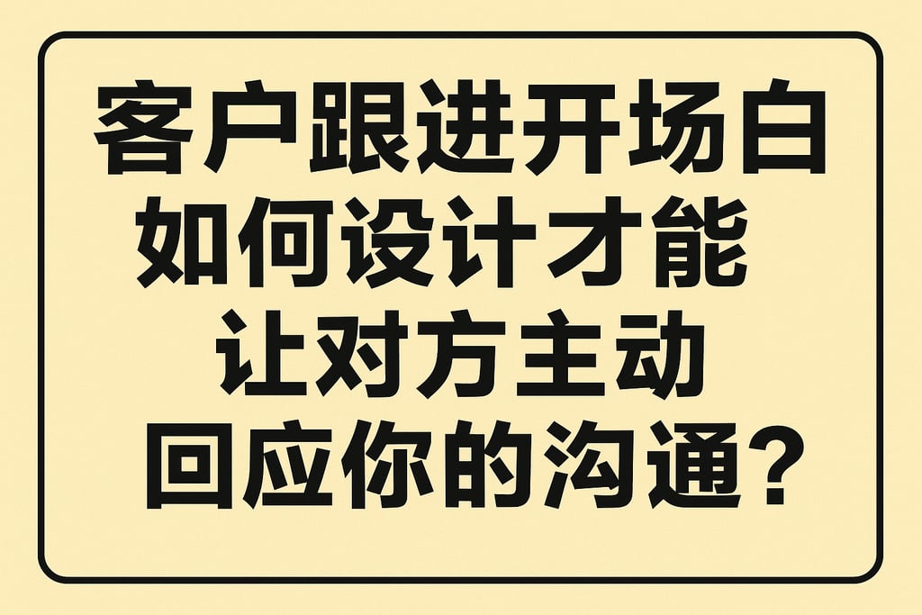 客户跟进开场白如何设计才能让对方主动回应你的沟通