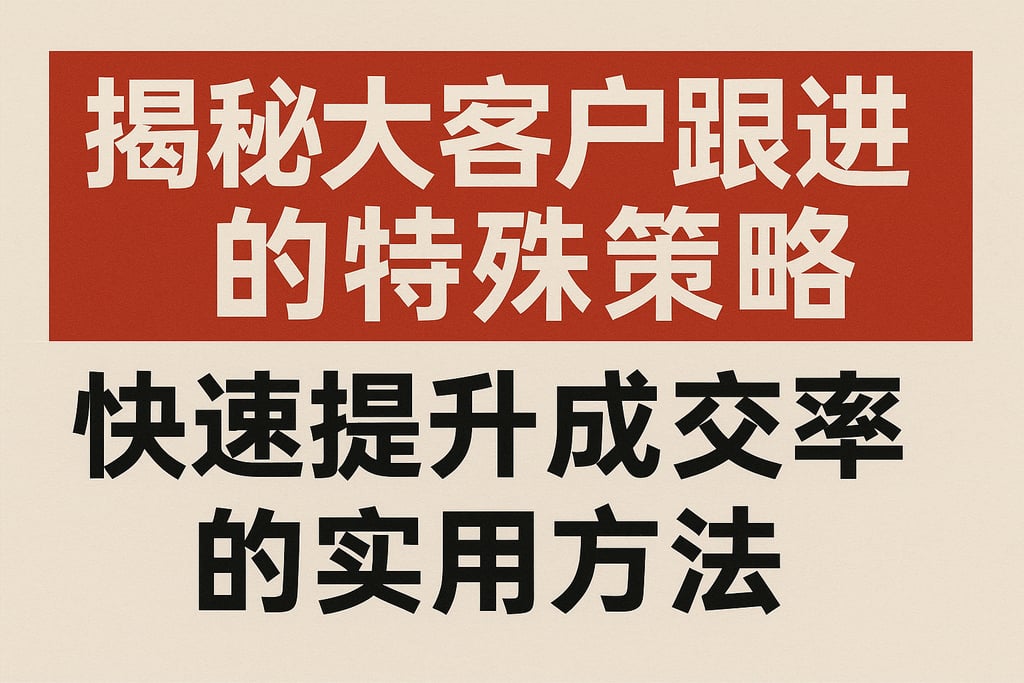 揭秘大客户跟进的特殊策略，快速提升成交率的实用方法