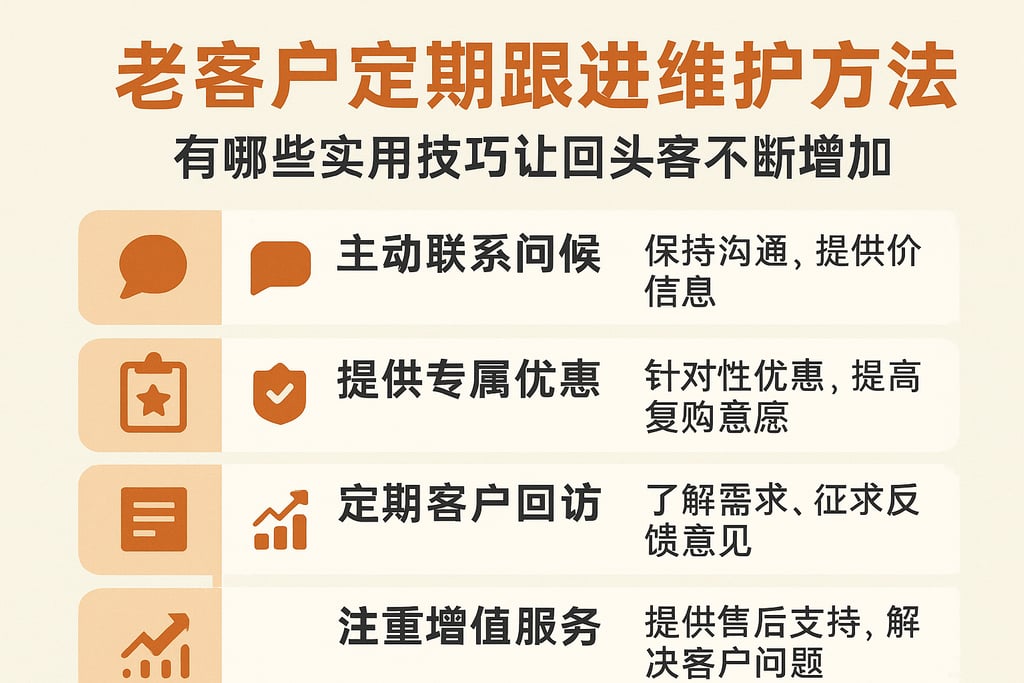 老客户定期跟进维护方法有哪些实用技巧让回头客不断增加