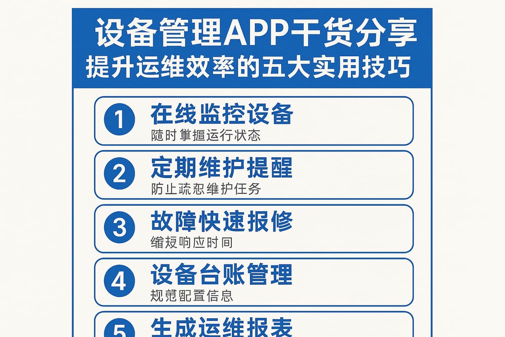 设备管理APP干货分享，提升运维效率的五大实用技巧