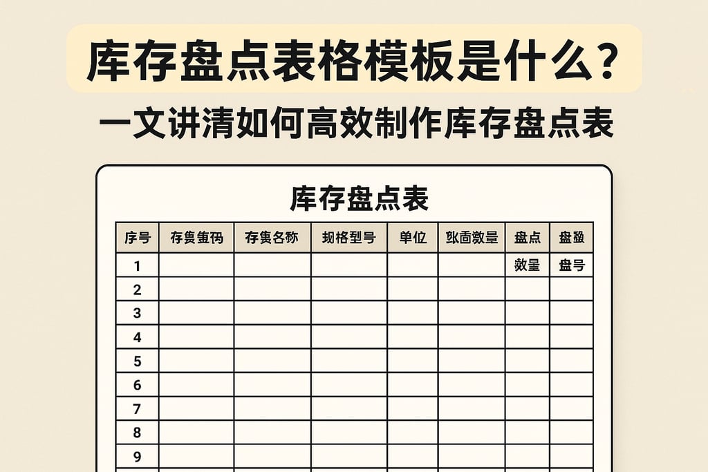 库存盘点表格模板是什么？一文讲清如何高效制作库存盘点表