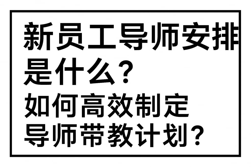 新员工导师安排是什么？如何高效制定导师带教计划？