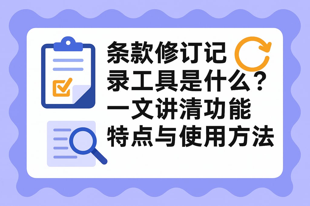 条款修订记录工具是什么？一文讲清功能特点与使用方法