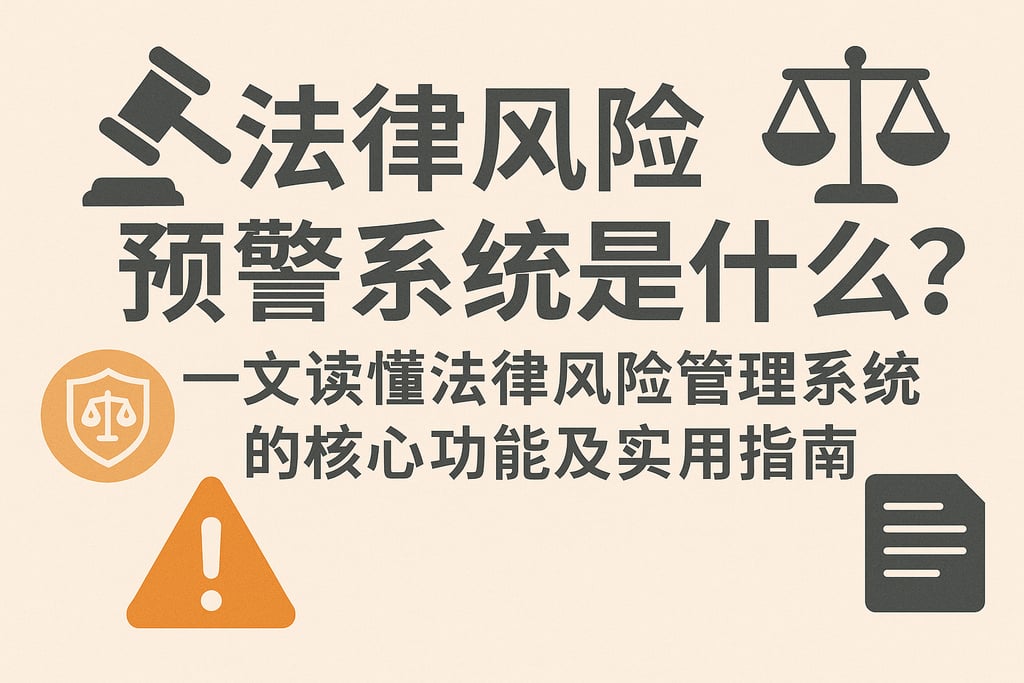 法律风险预警系统是什么？一文读懂法律风险管理系统的核心功能及实用指南