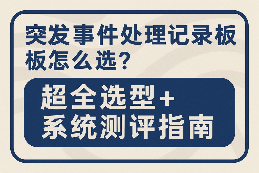 突发事件处理记录模板怎么选？超全选型+系统测评指南
