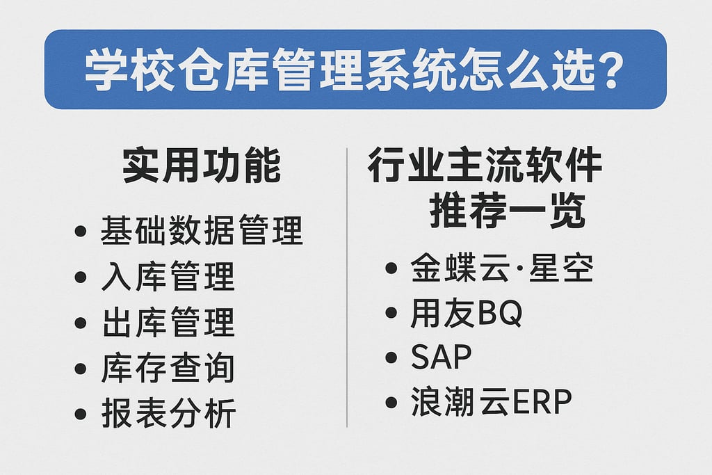 学校仓库管理系统怎么选？实用功能和行业主流软件推荐一览