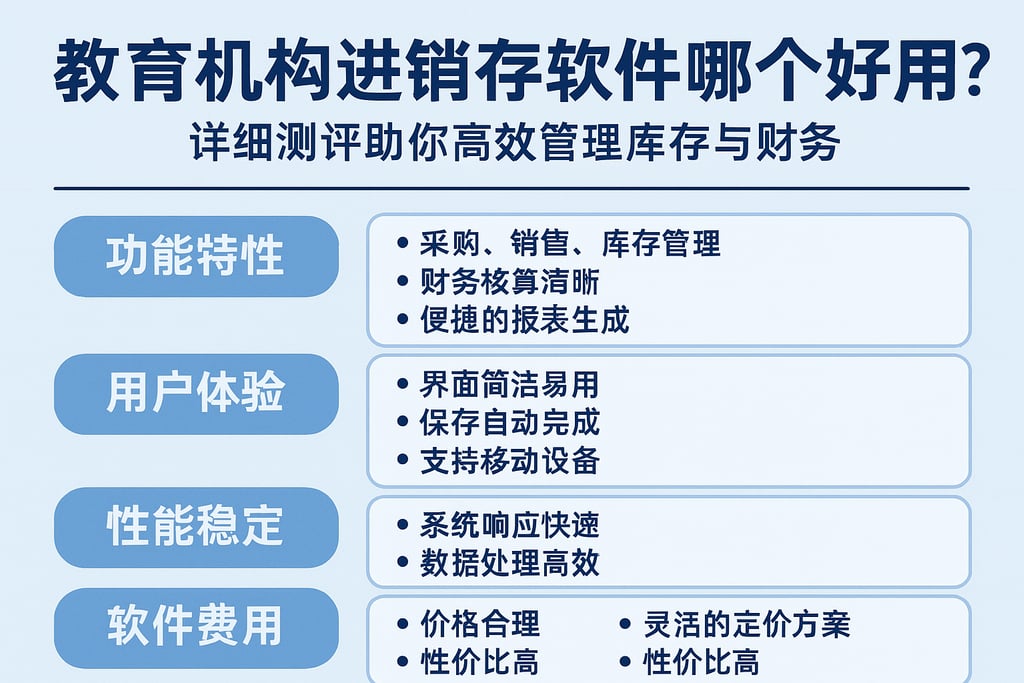 教育机构进销存软件哪个好用？详细测评助你高效管理库存与财务