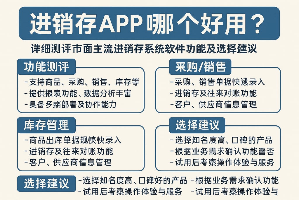 进销存APP哪个好用？详细测评市面主流进销存系统软件功能及选择建议
