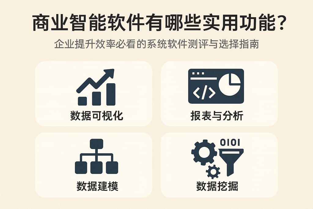 商业智能软件有哪些实用功能？企业提升效率必看的系统软件测评与选择指南