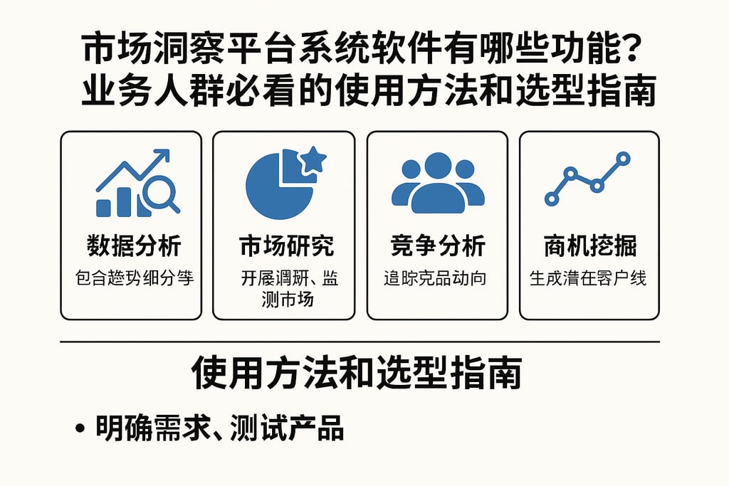 市场洞察平台系统软件有哪些功能？业务人群必看的使用方法和选型指南