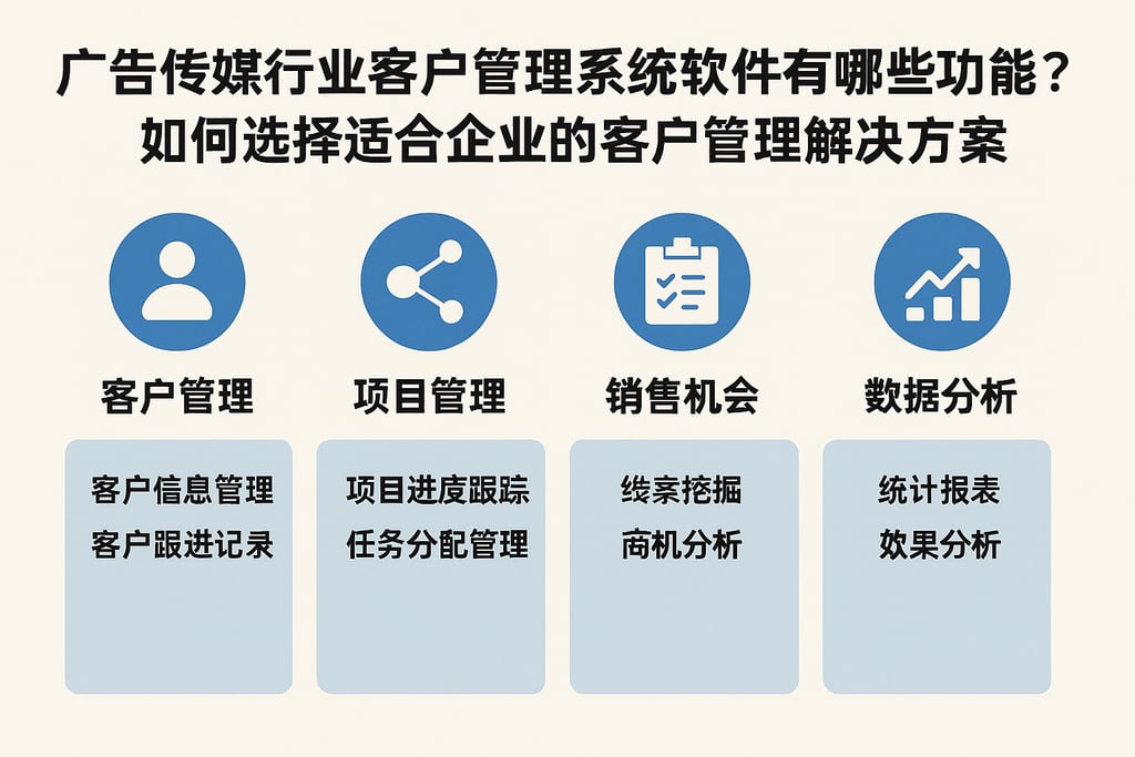 广告传媒行业客户管理系统软件有哪些功能？如何选择适合企业的客户管理解决方案