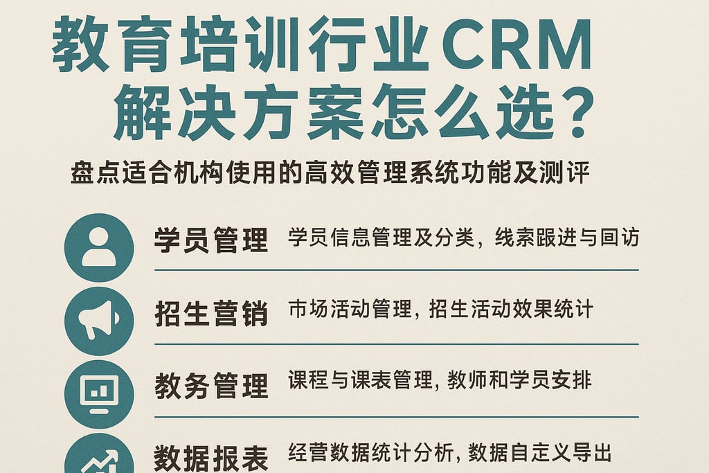 教育培训行业CRM解决方案怎么选？盘点适合机构使用的高效管理系统功能及测评