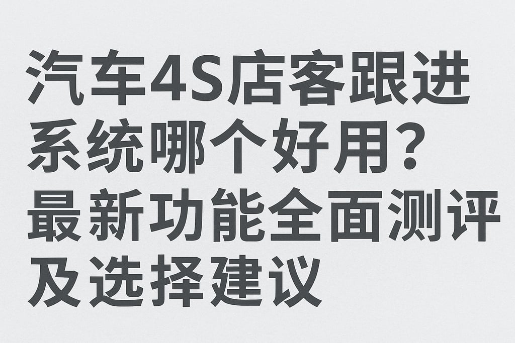 汽车4S店客户跟进系统哪个好用？最新功能全面测评及选择建议