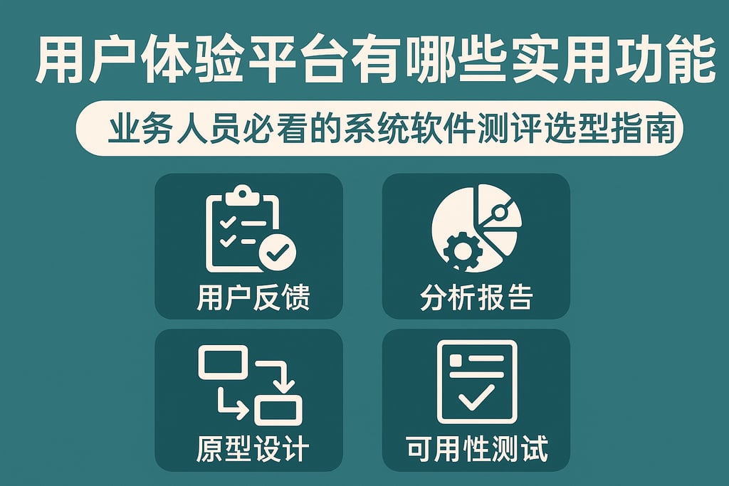 用户体验平台有哪些实用功能？业务人员必看的系统软件测评与选型指南