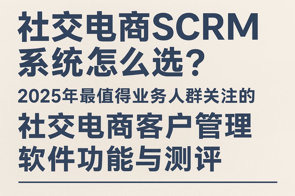 社交电商SCRM系统怎么选？2025年最值得业务人群关注的社交电商客户管理软件功能与测评