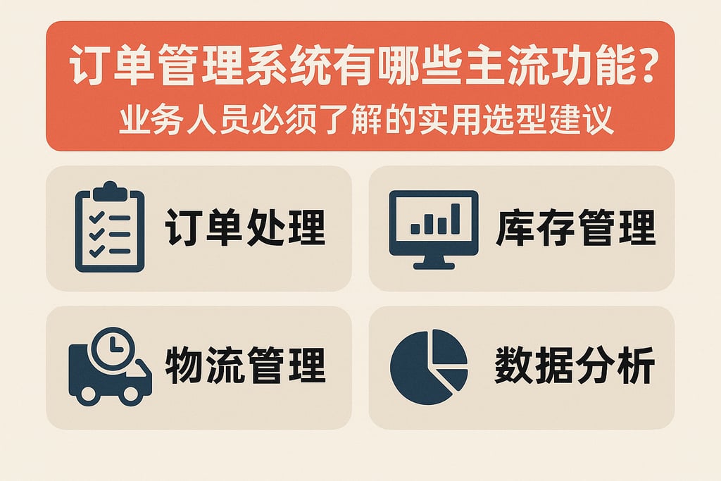 订单管理系统有哪些主流功能？业务人员必须了解的实用选型建议