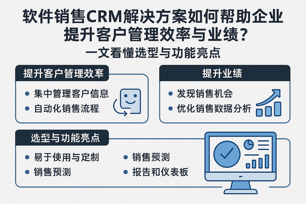 软件销售CRM解决方案如何帮助企业提升客户管理效率与业绩？一文看懂选型与功能亮点