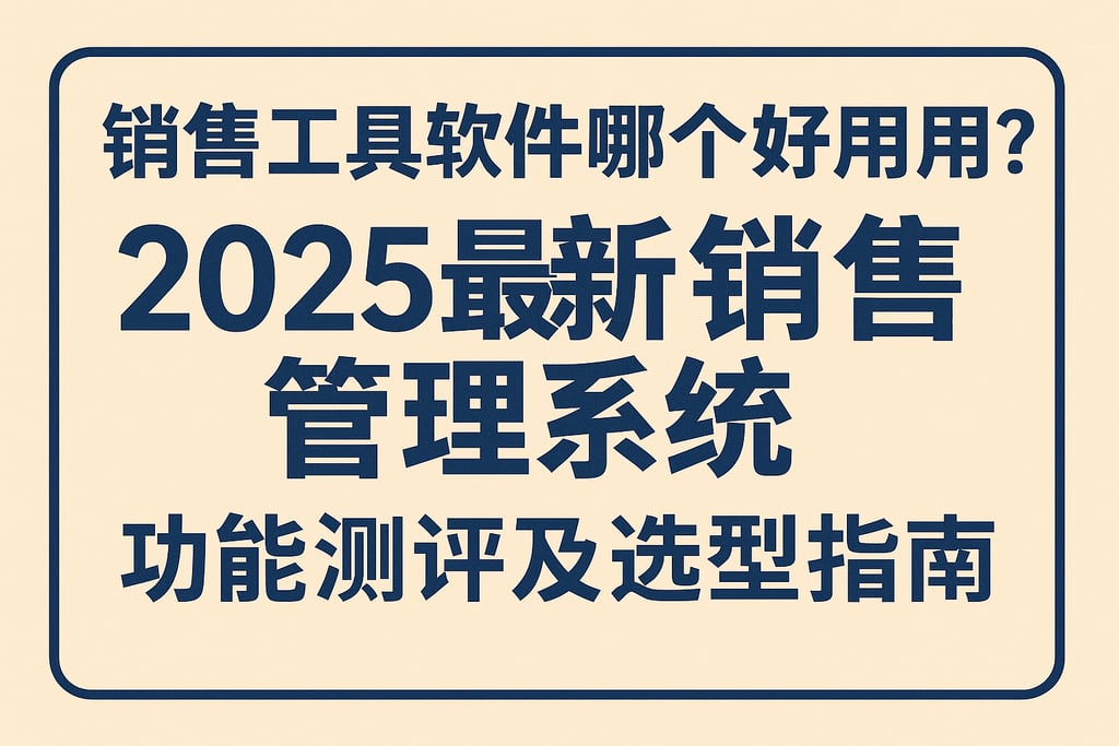 销售工具软件哪个好用？2025最新销售管理系统功能测评及选型指南