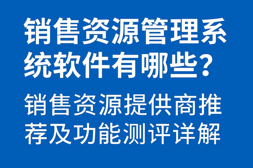销售资源管理系统软件有哪些？销售资源提供商推荐及功能测评详解