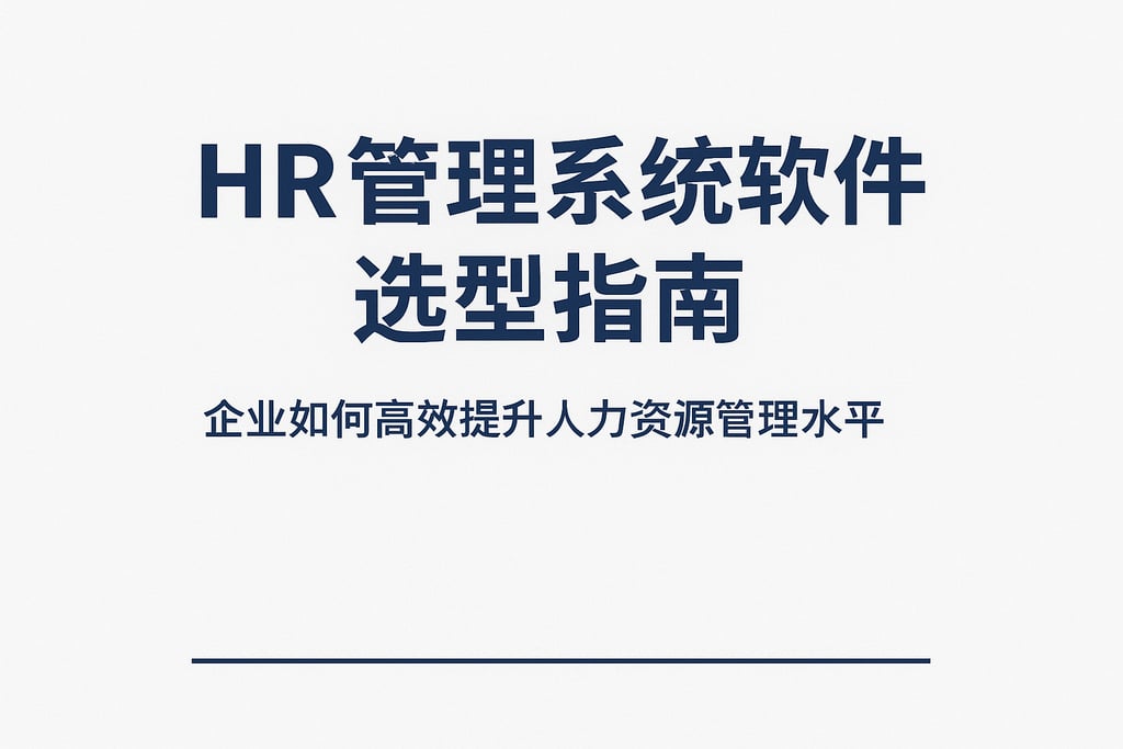 HR管理系统软件选型指南：企业如何高效提升人力资源管理水平