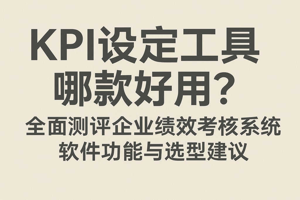 KPI设定工具哪款好用？全面测评企业绩效考核系统软件功能与选型建议
