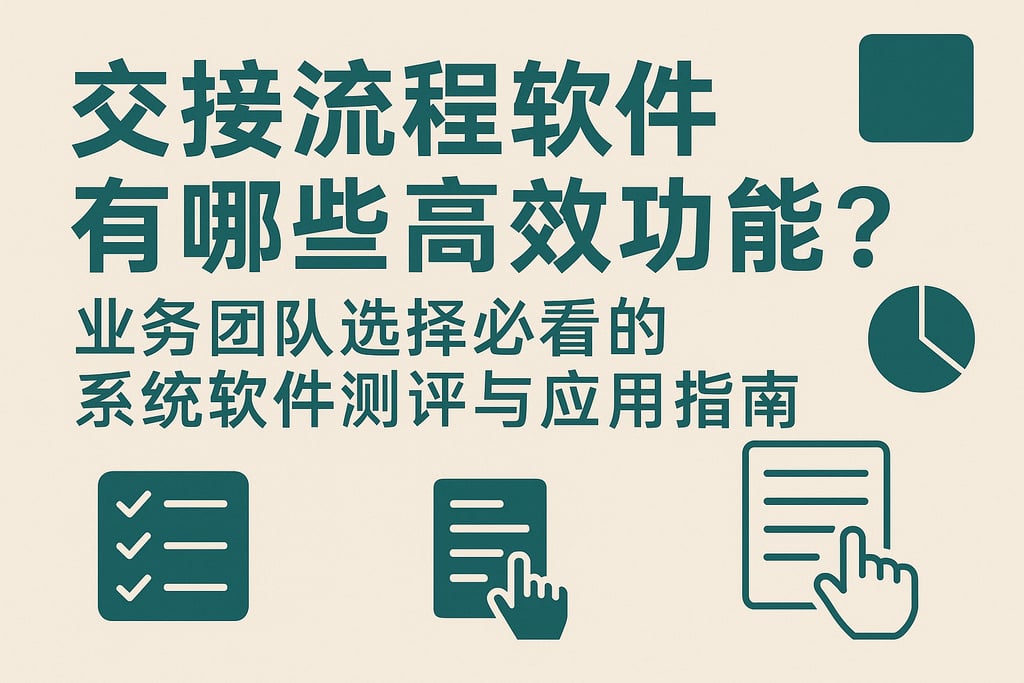 交接流程软件有哪些高效功能？业务团队选择必看的系统软件测评与应用指南