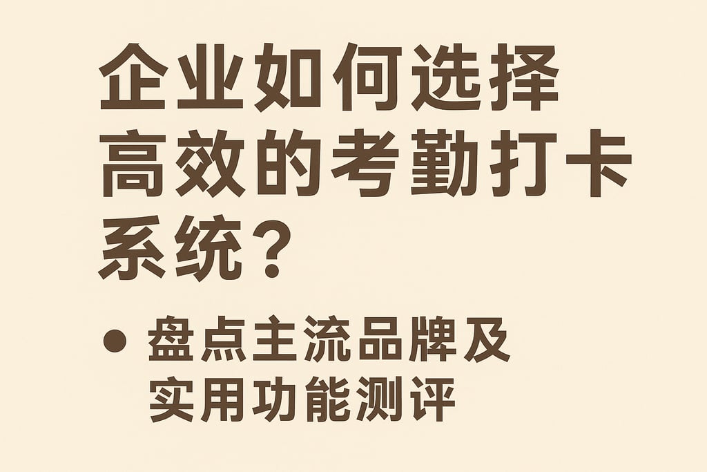 企业如何选择高效的考勤打卡系统？盘点主流品牌及实用功能测评