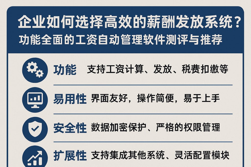 企业如何选择高效的薪酬发放系统？功能全面的工资自动管理软件测评与推荐