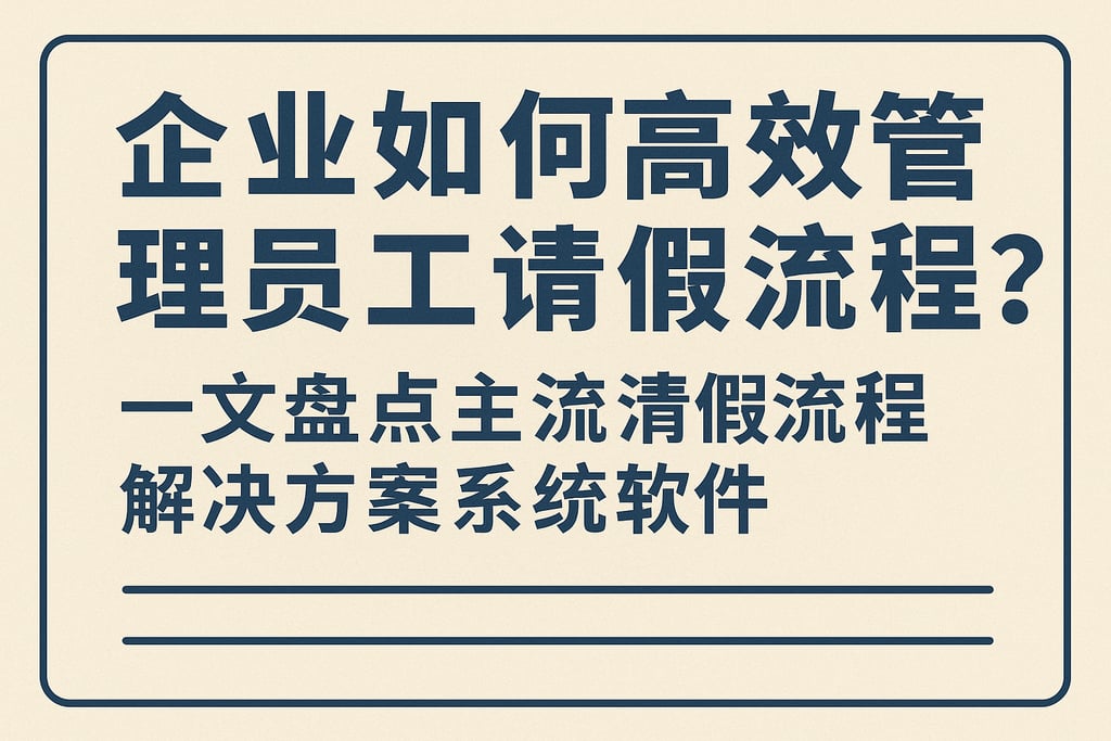 企业如何高效管理员工请假流程？一文盘点主流请假流程解决方案系统软件