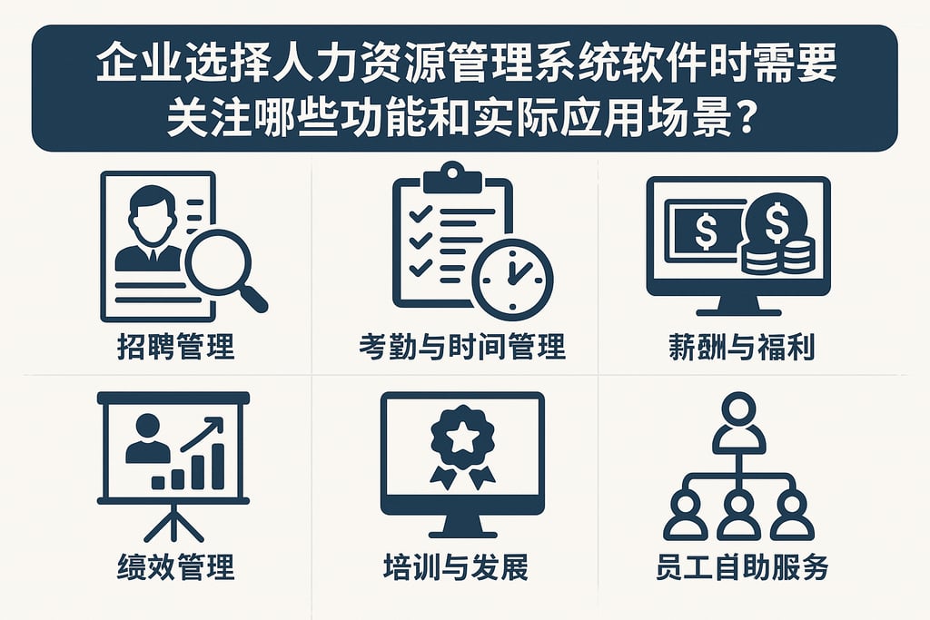 企业选择人力资源管理系统软件时需要关注哪些功能和实际应用场景？