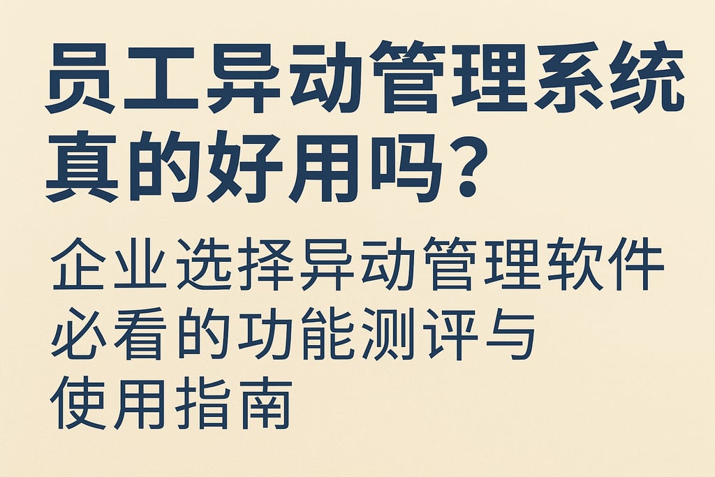 员工异动管理系统真的好用吗？企业选择异动管理软件必看的功能测评与使用指南
