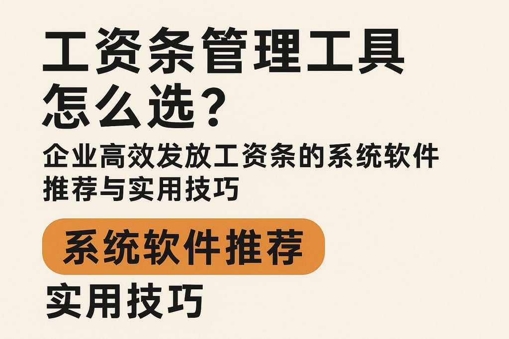 工资条管理工具怎么选？企业高效发放工资条的系统软件推荐与实用技巧