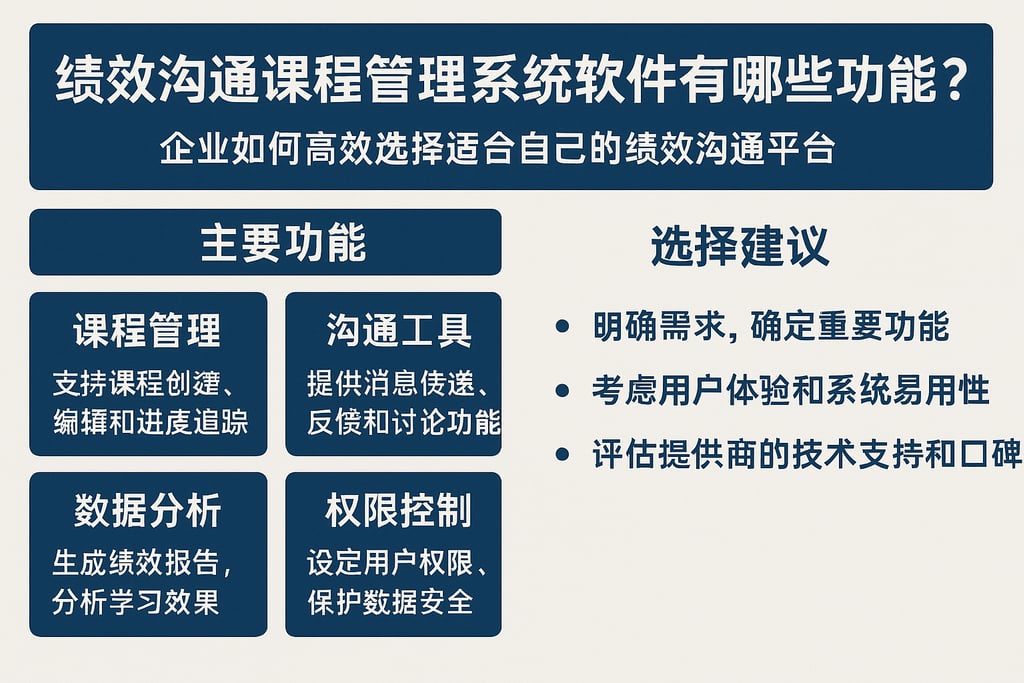 绩效沟通课程管理系统软件有哪些功能？企业如何高效选择适合自己的绩效沟通平台