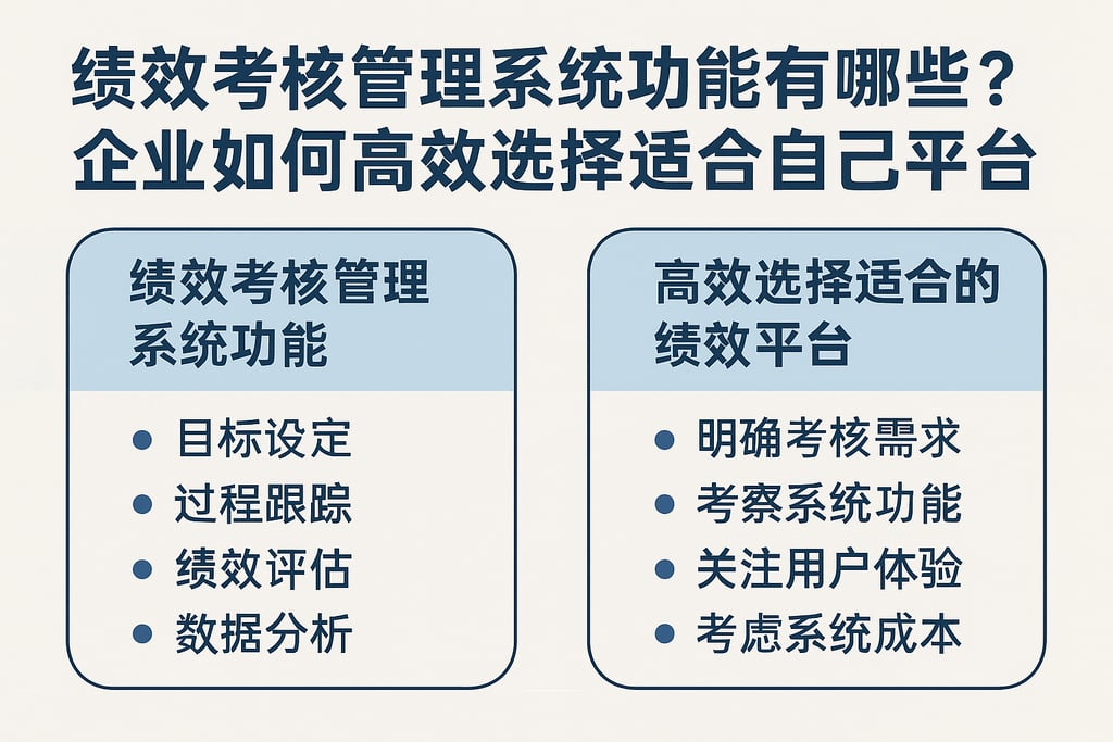 绩效考核管理系统功能有哪些？企业如何高效选择适合自己的绩效平台