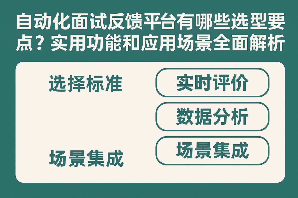 自动化面试反馈平台有哪些选型要点？实用功能和应用场景全面解析