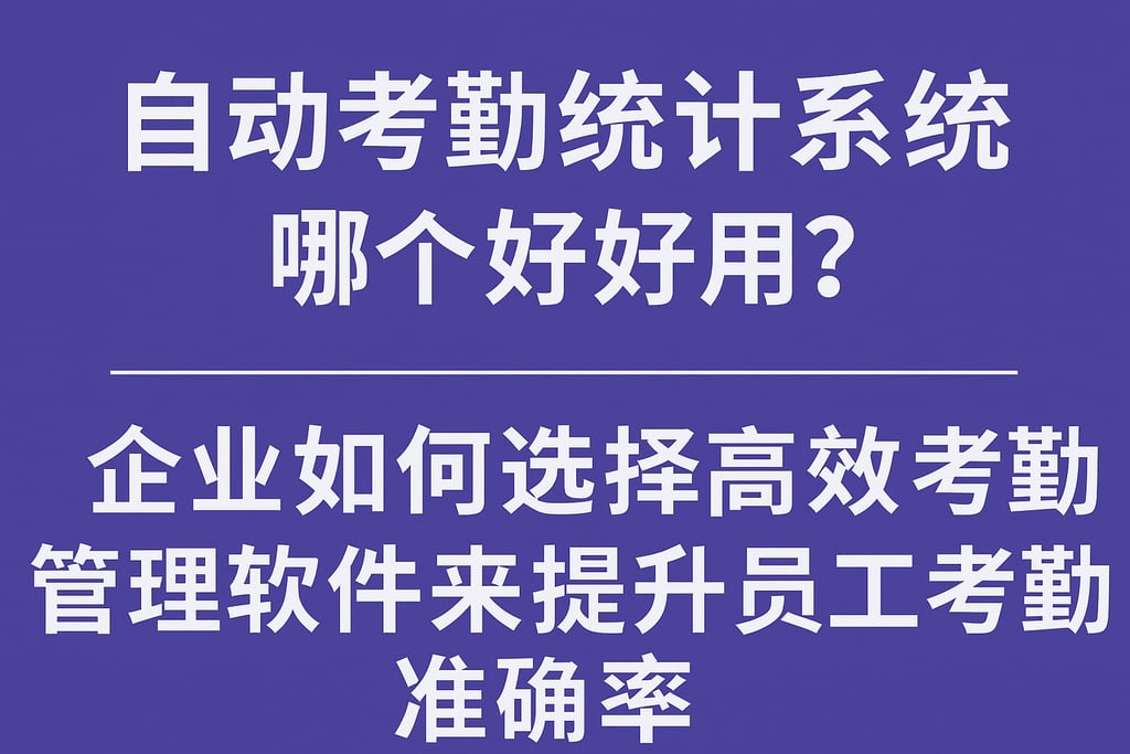 自动考勤统计系统哪个好用？企业如何选择高效考勤管理软件来提升员工考勤准确率