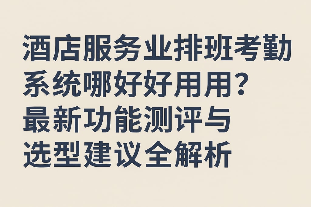 酒店服务业排班考勤系统哪个好用？最新功能测评与选型建议全解析