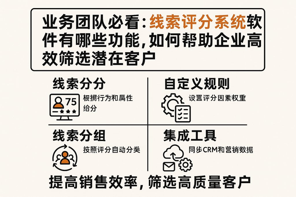 业务团队必看：线索评分系统软件有哪些功能，如何帮助企业高效筛选潜在客户