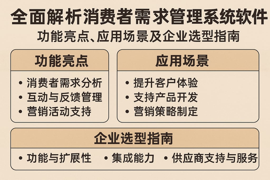 全面解析消费者需求管理系统软件：功能亮点、应用场景及企业选型指南