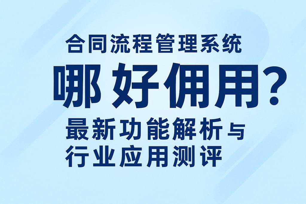 合同流程管理系统哪个好用？最新功能解析与行业应用测评