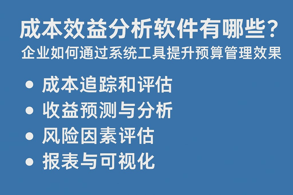 成本效益分析软件有哪些？企业如何通过系统工具提升预算管理效果