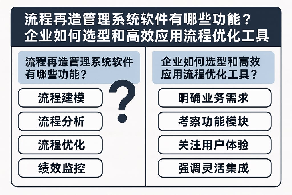 流程再造管理系统软件有哪些功能？企业如何选型和高效应用流程优化工具